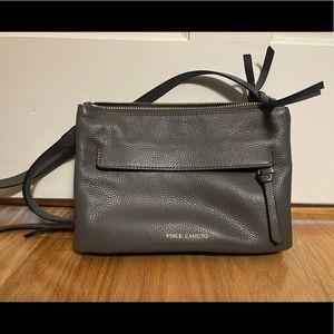Vince Camuto Grey Leather Small Crossbody Purse